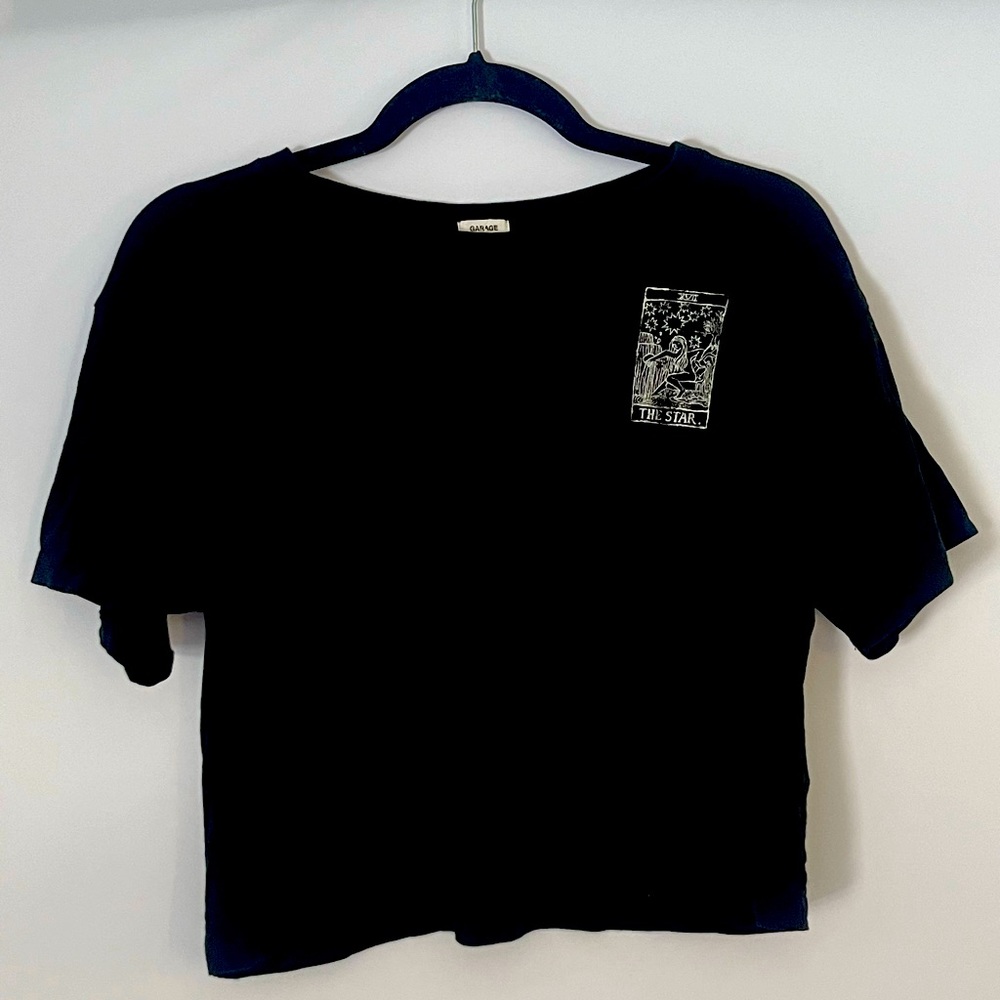 Black Garage T-Shirt with White Design